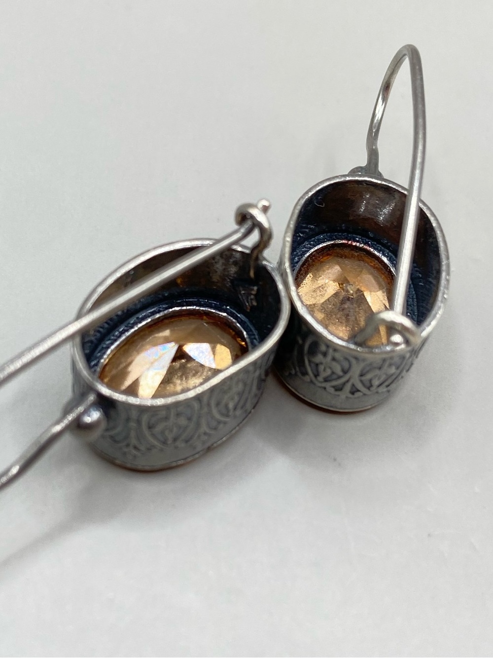 Silpada Sterling Silver Champagne Cubic Zirconia Earrings - Picture 9 of 9